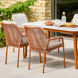 Olivia 6 Seat Rectangular Dining Set - Terracotta by Atkin And Thyme - thumbnail 5
