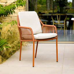 Olivia 6 Seat Rectangular Dining Set - Terracotta by Atkin And Thyme - thumbnail 4