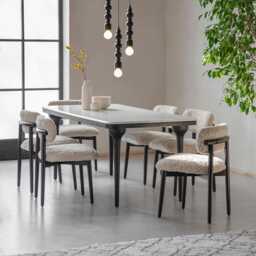 Layla Dining Chair in Cotton Rug by Atkin And Thyme, H77 x W49.5 x D53 cm, Seat Height 48 cm - thumbnail 3