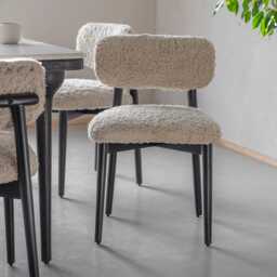 Layla Dining Chair in Cotton Rug by Atkin And Thyme, H77 x W49.5 x D53 cm, Seat Height 48 cm - thumbnail 2