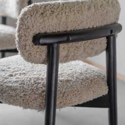 Layla Dining Chair in Cotton Rug by Atkin And Thyme, H77 x W49.5 x D53 cm, Seat Height 48 cm - thumbnail 4