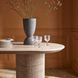 Raina 2m Dining Table Travertine Finish by Atkin And Thyme, H76 x W200 x D100 cm - thumbnail 4