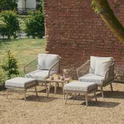 Lauren Duo Set With Chairs, Table And Footstools
