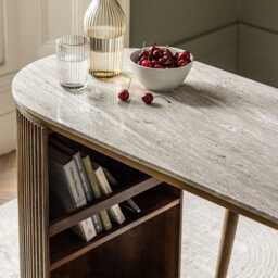 Rondo Marble Desk by Atkin And Thyme, H76 x W120 x D50 cm - thumbnail 3
