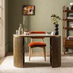Rondo Marble Desk by Atkin And Thyme, H76 x W120 x D50 cm - thumbnail 1