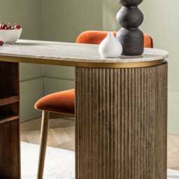 Rondo Marble Desk by Atkin And Thyme, H76 x W120 x D50 cm - thumbnail 5