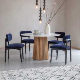 Westbourne Marble Dining Table - Natural by Atkin And Thyme, Dia. 120 x H75cm - thumbnail 1
