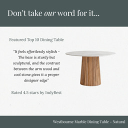 Westbourne Marble Dining Table - Natural by Atkin And Thyme, Dia. 120 x H75cm - thumbnail 3