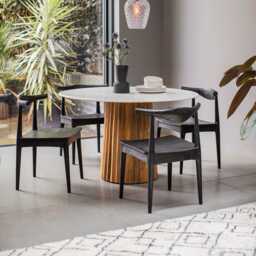 Westbourne Marble Dining Table - Natural by Atkin And Thyme, Dia. 120 x H75cm - thumbnail 5