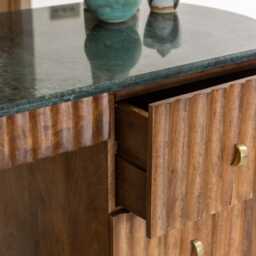 Jude Fluted Green Marble Desk by Atkin And Thyme, H74 x W135 x D59 cm - thumbnail 5