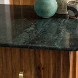 Jude Fluted Green Marble Desk by Atkin And Thyme, H74 x W135 x D59 cm - thumbnail 3