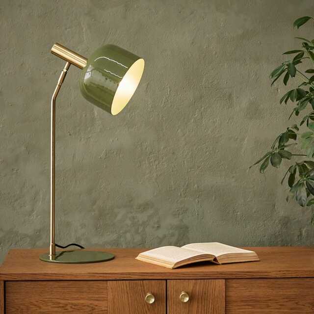 Emma Table Lamp In Olive by Atkin And Thyme, H56 x W19.5 x D20 cm - image 1