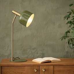 Emma Table Lamp In Olive by Atkin And Thyme, H56 x W19.5 x D20 cm - thumbnail 1