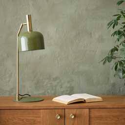 Emma Table Lamp In Olive by Atkin And Thyme, H56 x W19.5 x D20 cm - thumbnail 2
