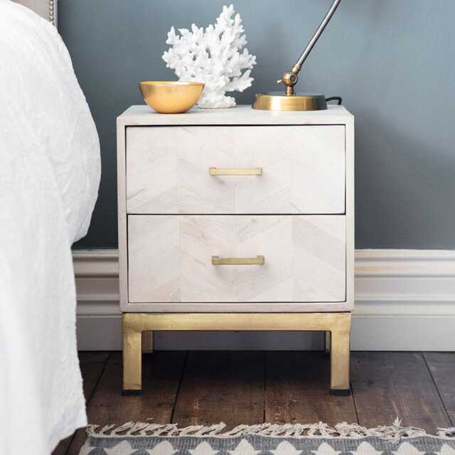 Chevron Bedside Drawers by Atkin And Thyme, W45 x D38 x H55cm - image 1