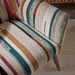 Astoria in Striped Woven Rug by Atkin And Thyme, H81 x W73 x D69 cm, Seat Height 47 cm - thumbnail 2