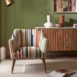 Astoria in Striped Woven Rug by Atkin And Thyme, H81 x W73 x D69 cm, Seat Height 47 cm - thumbnail 3