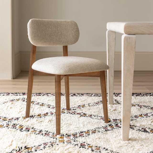 Layla Dining Chair In Linen by Atkin And Thyme, H77 x W49.5 x D53 cm, Seat Height 48 cm - image 1