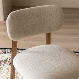 Layla Dining Chair In Linen by Atkin And Thyme, H77 x W49.5 x D53 cm, Seat Height 48 cm - thumbnail 2