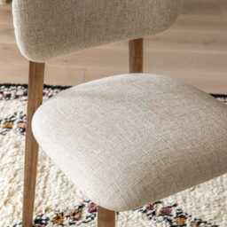 Layla Dining Chair In Linen by Atkin And Thyme, H77 x W49.5 x D53 cm, Seat Height 48 cm - thumbnail 3