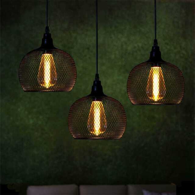 Outdoor Black Metal Chloe Pendant Light Set Of 3