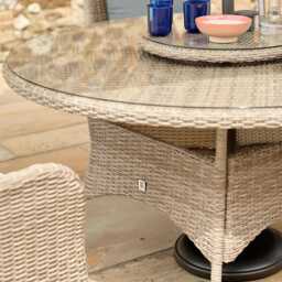 Matilda 6 Seat Dining Set with Lazy Susan and Parasol by Atkin And Thyme - thumbnail 3