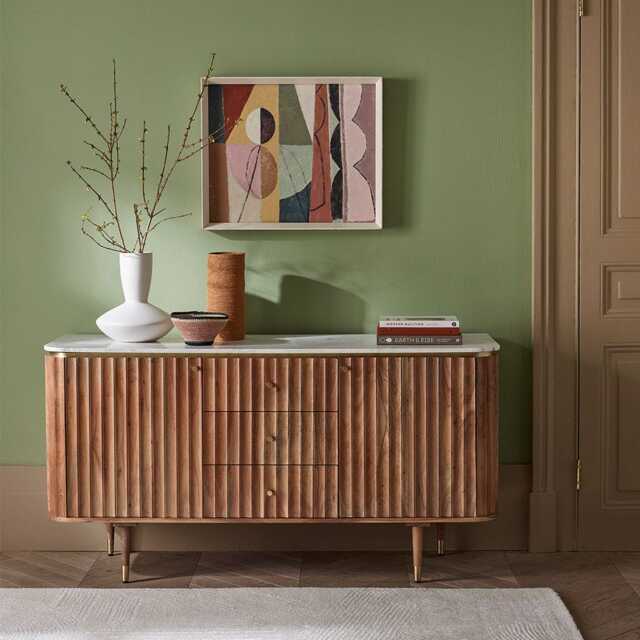 Flute Marble Sideboard by Atkin And Thyme, W147 x D45 x H76cm - image 1