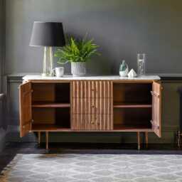 Flute Marble Sideboard by Atkin And Thyme, W147 x D45 x H76cm - thumbnail 3
