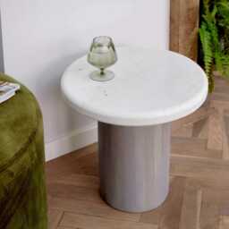 Column Marble Side Table by Atkin And Thyme, H42 x W46 x D46 cm - thumbnail 4