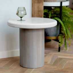 Column Marble Side Table by Atkin And Thyme, H42 x W46 x D46 cm - thumbnail 3