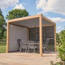Savannah Pergola with Lights 3m x 3m Kit - Oak by Atkin And Thyme - thumbnail 2