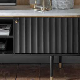 Flute Marble Media Unit - Black by Atkin And Thyme, W147 x D41 x H50cm - thumbnail 3