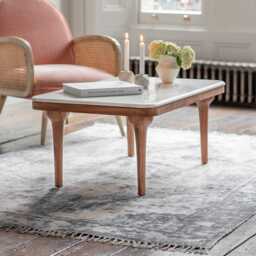Cone Marble Coffee Table - Natural by Atkin And Thyme, H42 x W100 x D60 cm