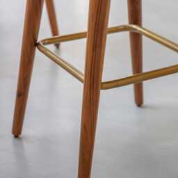 Lola Barstool in Deep Green Velvet by Atkin And Thyme, H97.5 x W49 x D52 cm, Seat Height 75.5 cm - thumbnail 2
