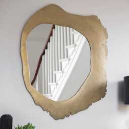 Form Mirror by Atkin And Thyme, H90 x W90 x D2 cm. The mirror can be hung vertically only. Weight 12kg - thumbnail 1