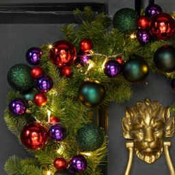 Retro 2m Bauble Garland - Purple and Green by Atkin And Thyme - thumbnail 3