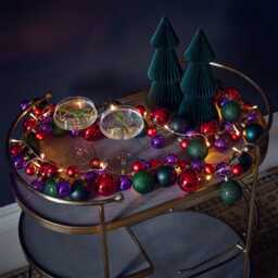 Retro 2m Bauble Garland - Purple and Green by Atkin And Thyme