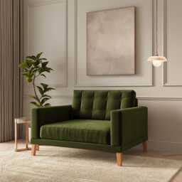 Fitzroy Loveseat In Vine Eco Velvet by Atkin And Thyme, H86 x W126 x D100 cm - thumbnail 2