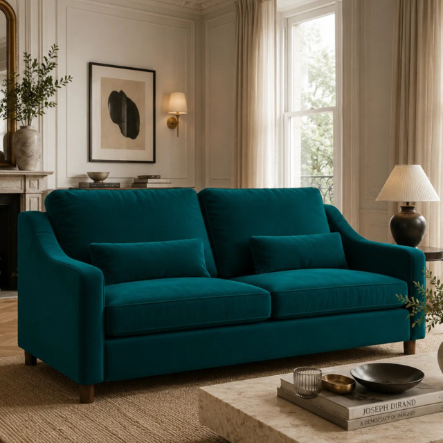 Hampton 4 Seat Sofa In Mallard Easy Care Velvet