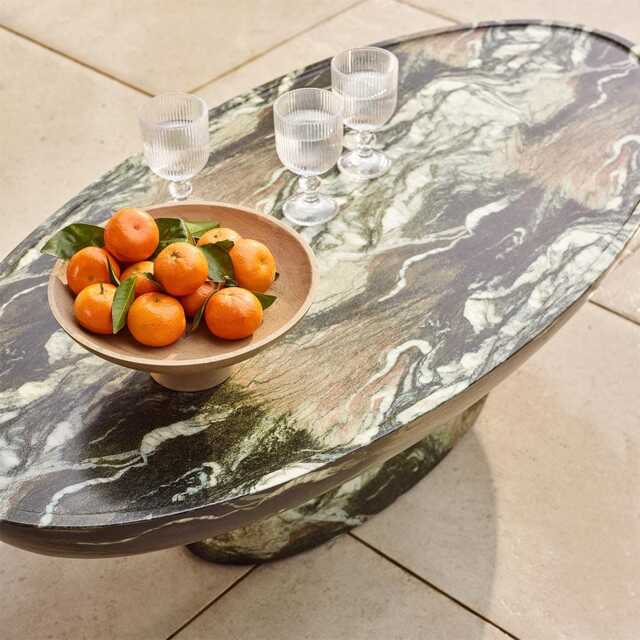 Lucy Coffee Table Green Marble Finish by Atkin And Thyme, H35 x W120 x D60 cm - image 1