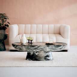 Lucy Coffee Table Green Marble Finish by Atkin And Thyme, H35 x W120 x D60 cm - thumbnail 5