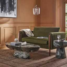 Lucy Coffee Table Green Marble Finish by Atkin And Thyme, H35 x W120 x D60 cm - thumbnail 3