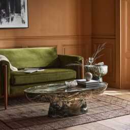 Lucy Coffee Table Green Marble Finish by Atkin And Thyme, H35 x W120 x D60 cm - thumbnail 4
