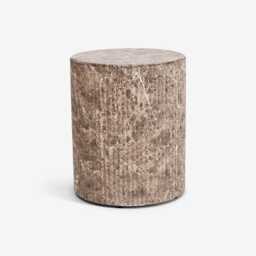 Maru Stool / Side Table - Brown Marble Finish by Atkin And Thyme - thumbnail 2