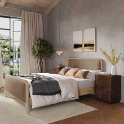 Mabel Kingsize Bed Nude Velvet by Atkin And Thyme - thumbnail 2