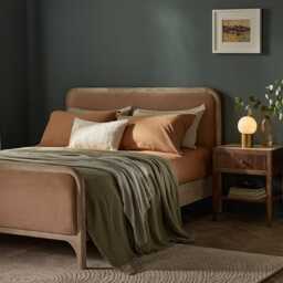 Mabel Kingsize Bed Nude Velvet by Atkin And Thyme - thumbnail 1