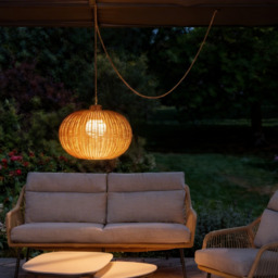 Ravello Rechargeable Rattan Pendant Light - Natural by Atkin And Thyme - thumbnail 2