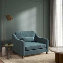 Hampton Loveseat In Airforce Eco Velvet by Atkin And Thyme, H85 x W122 x D95cm - thumbnail 2