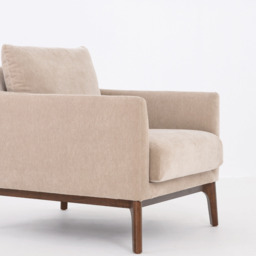 Barnaby Armchair in Mushroom Velvet by Atkin And Thyme, H79.5 x W72 x D89 cm - thumbnail 3