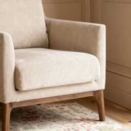 Barnaby Armchair in Mushroom Velvet by Atkin And Thyme, H79.5 x W72 x D89 cm - thumbnail 2